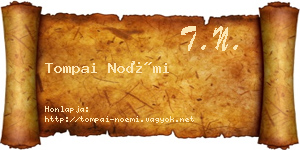 Tompai Noémi névjegykártya